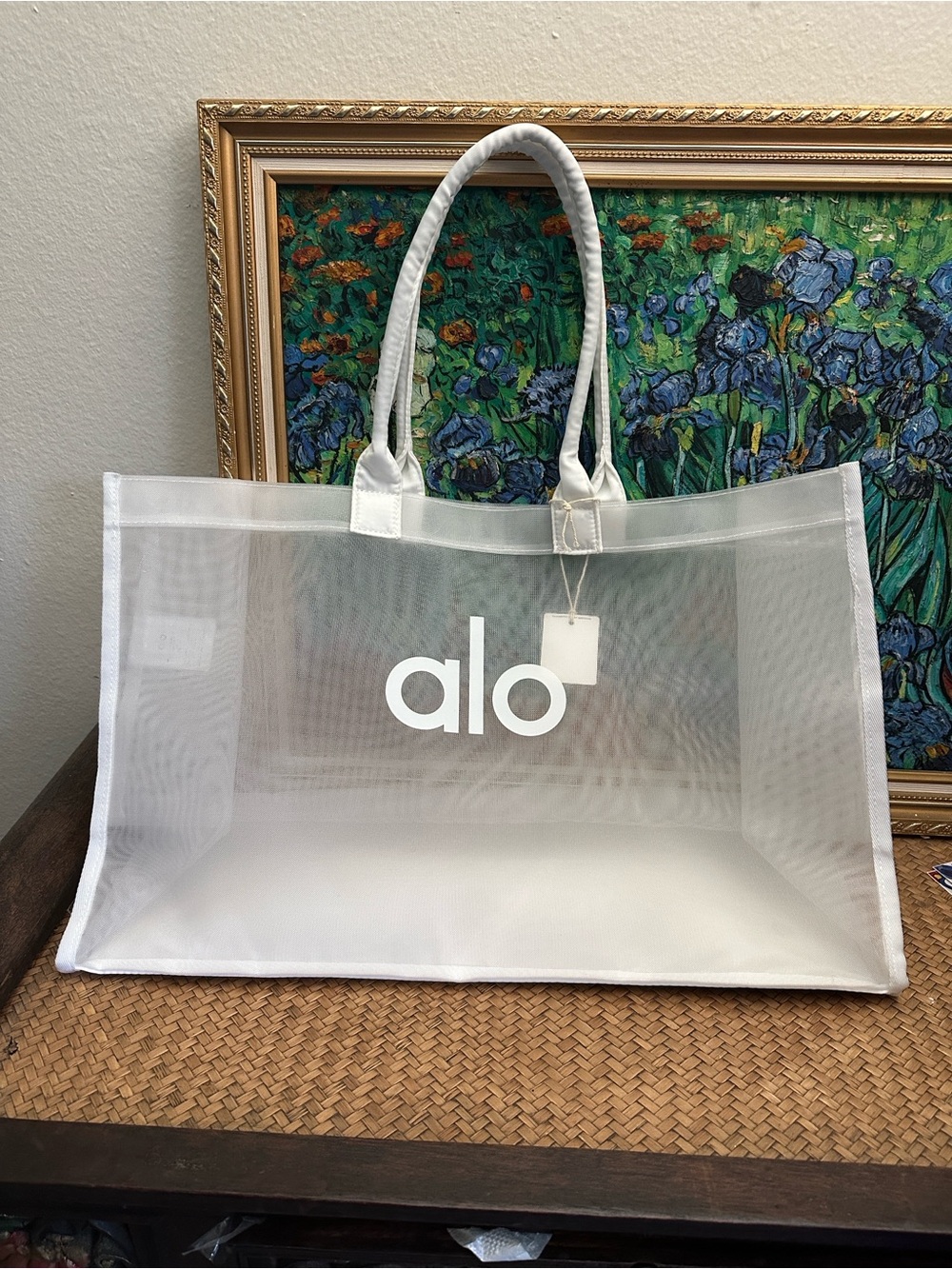 ALO Yoga White Mesh Tote